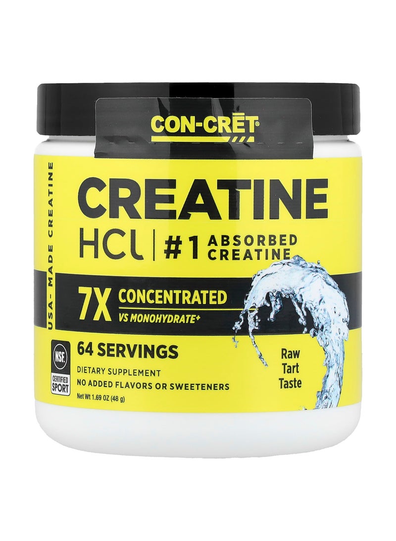 Creatine HCl, Raw Tart, 1.69 oz (48 g)